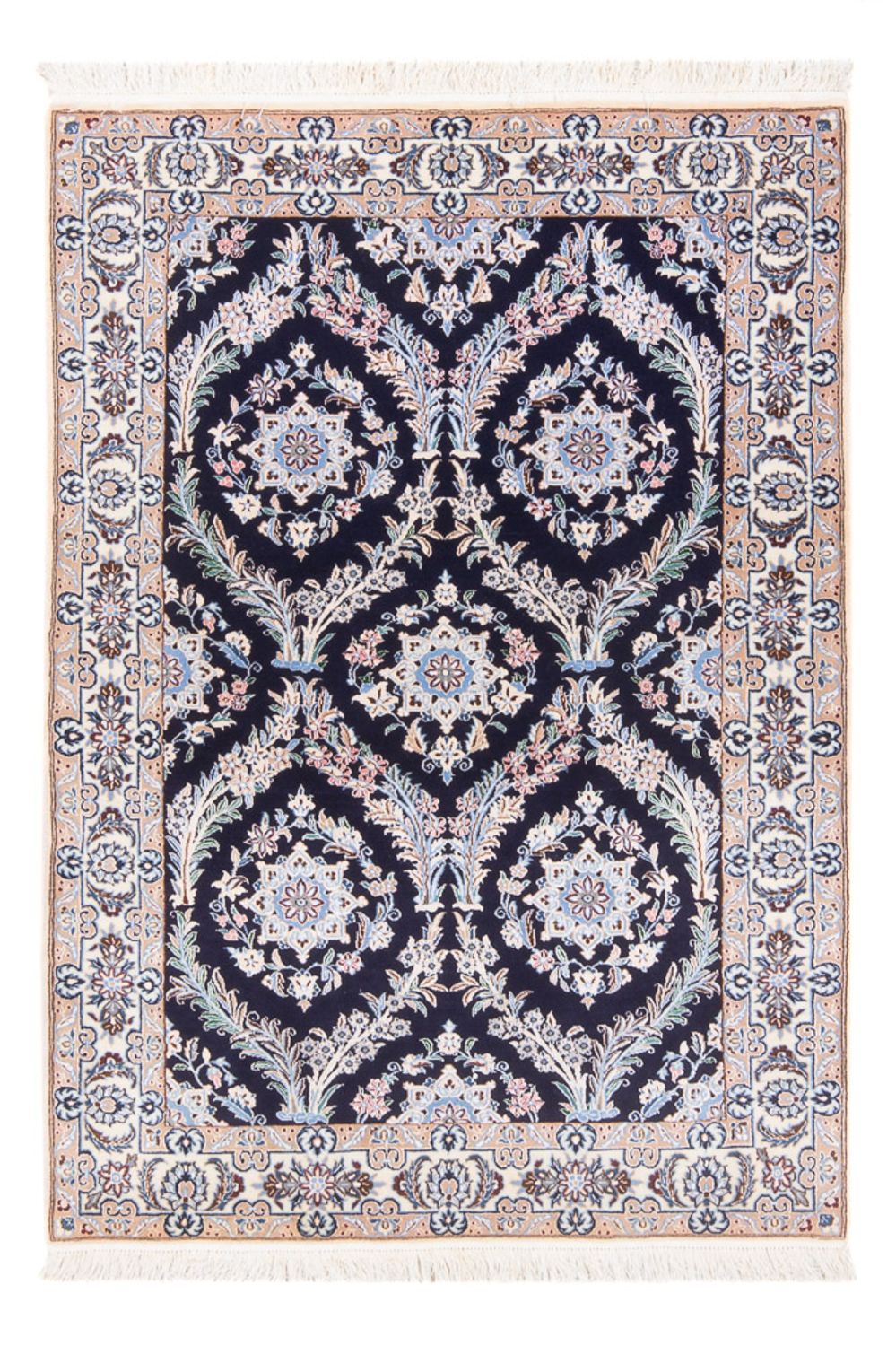 Persisk tæppe - Nain - Premium - 142 x 98 cm - mørkeblå