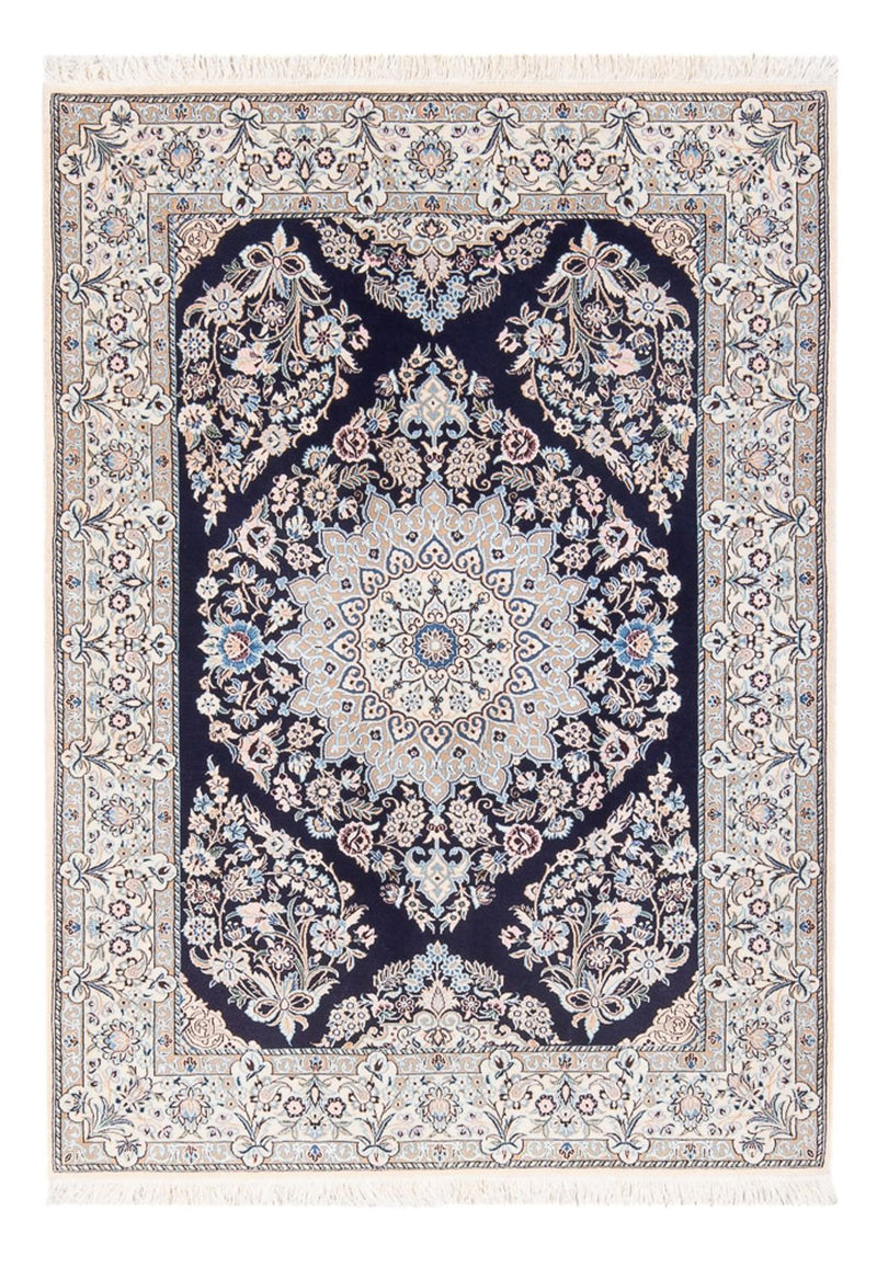 Persisk tæppe - Nain - Premium - 147 x 104 cm - mørkeblå