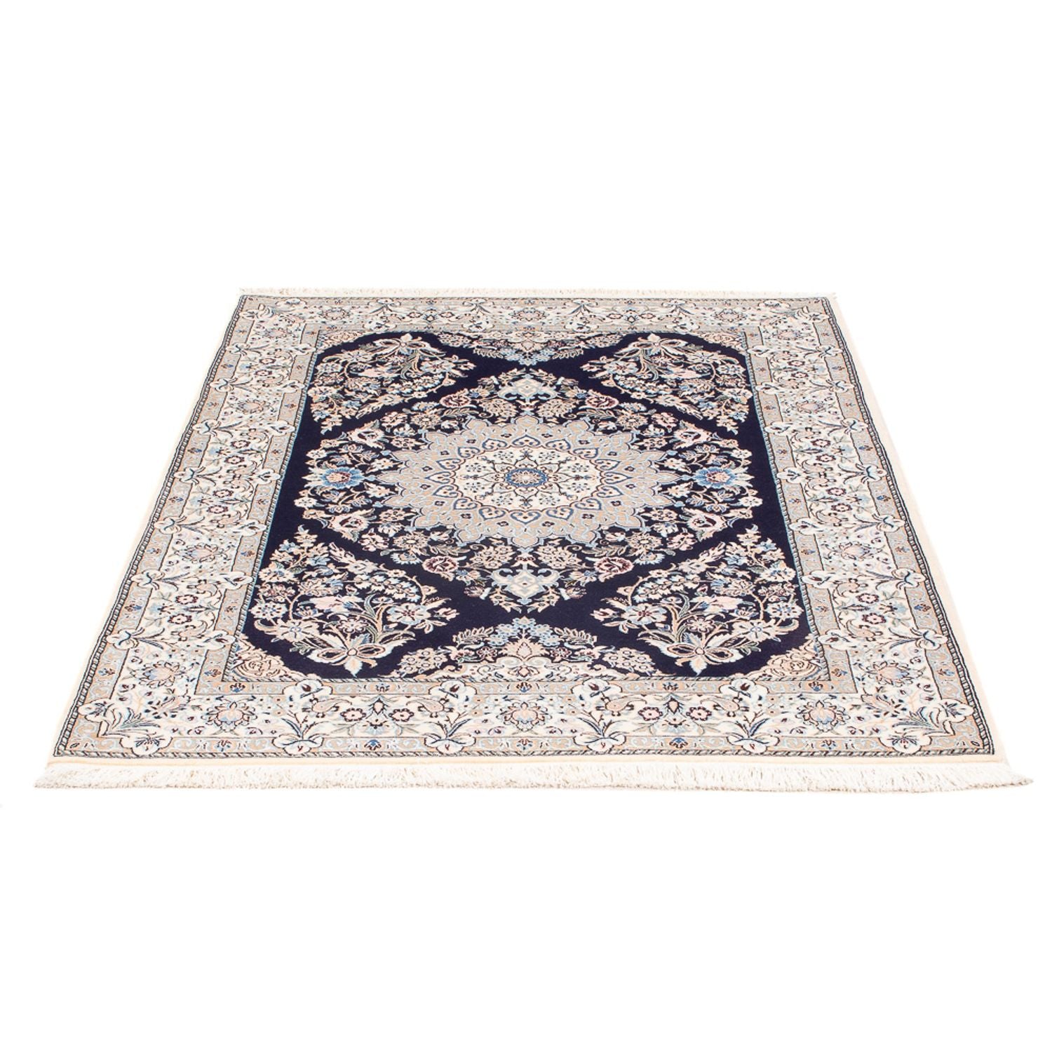 Persisk tæppe - Nain - Premium - 147 x 104 cm - mørkeblå
