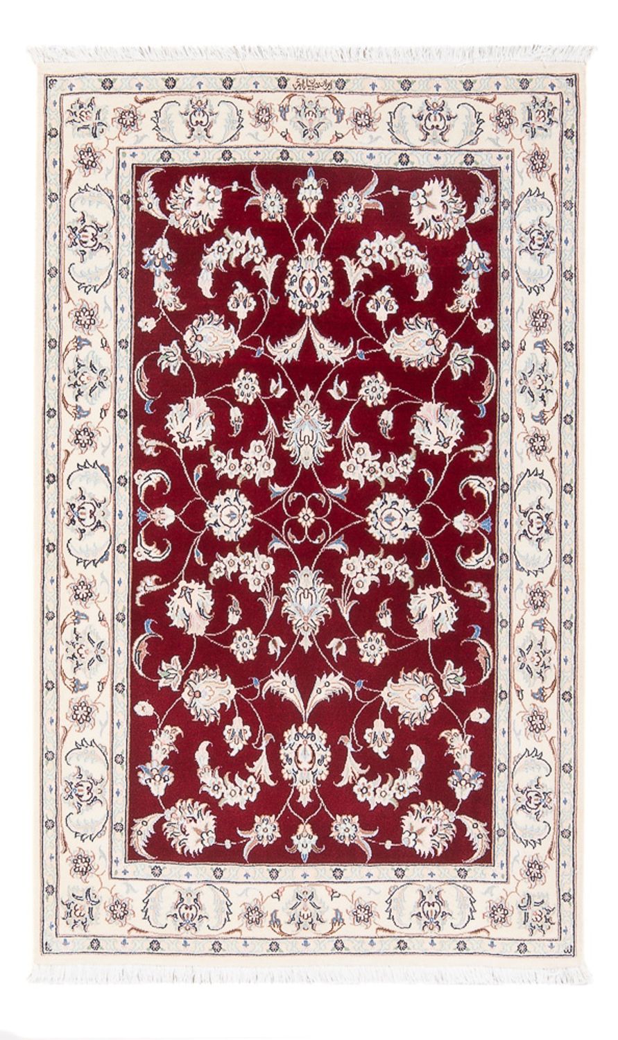 Persisk tæppe - Nain - Premium - 126 x 84 cm - rød