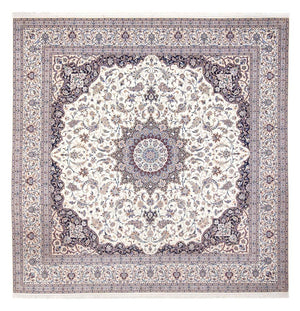 Persisk tæppe - Nain - Premium firkantet  - 308 x 308 cm - creme