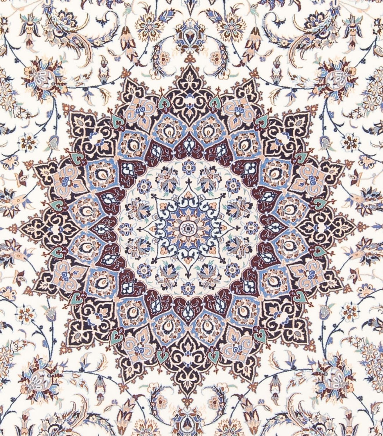 Persisk tæppe - Nain - Premium firkantet  - 308 x 308 cm - creme