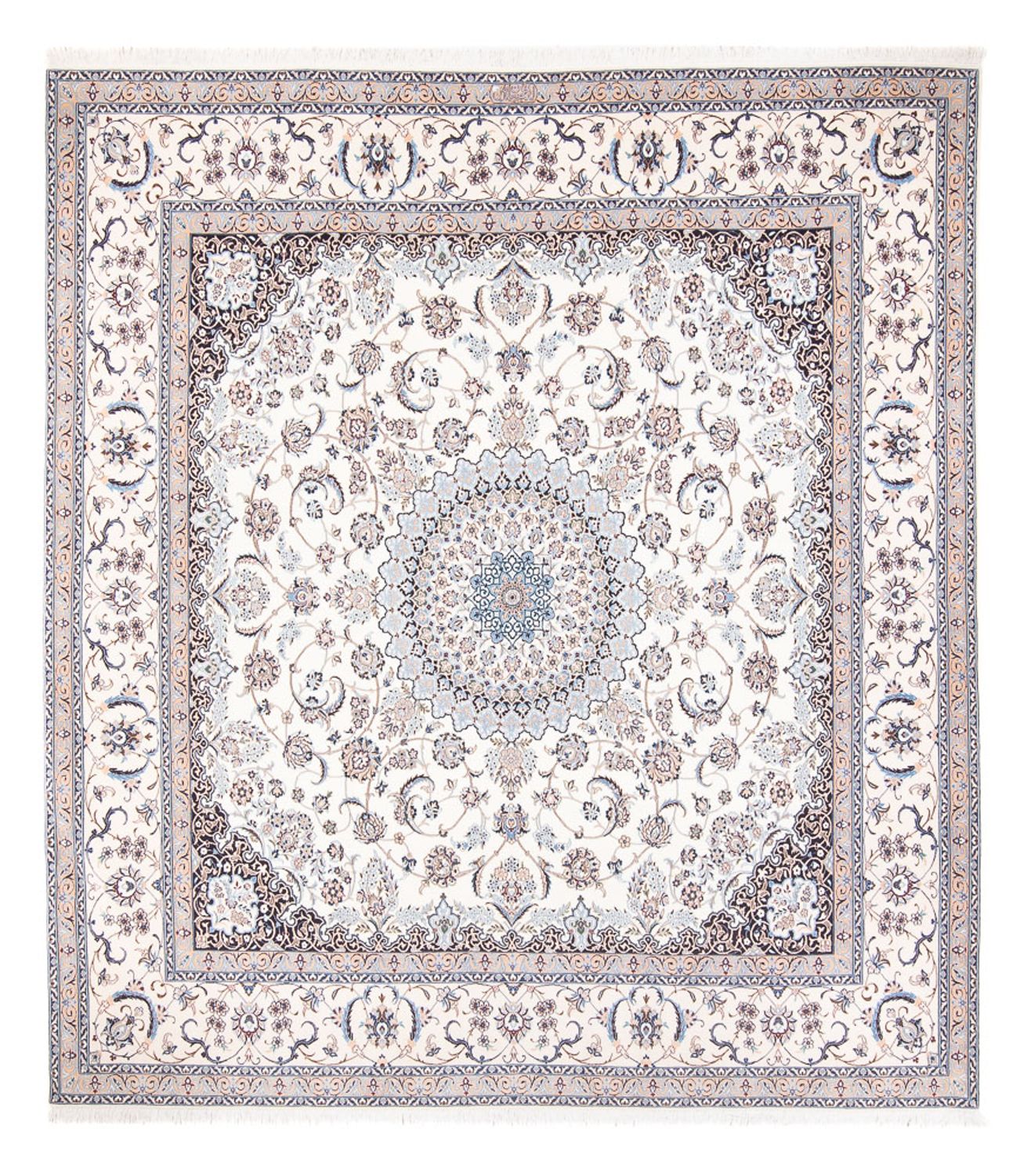 Persisk tæppe - Nain - Premium - 261 x 247 cm - creme