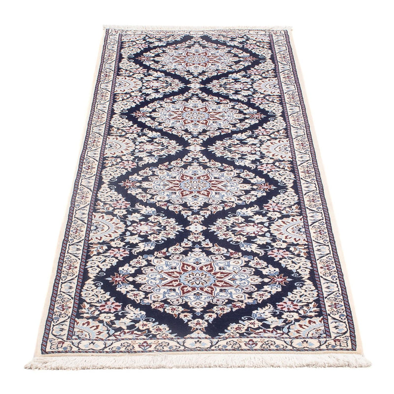 Løber Persisk tæppe - Nain - Premium - 188 x 58 cm - mørkeblå