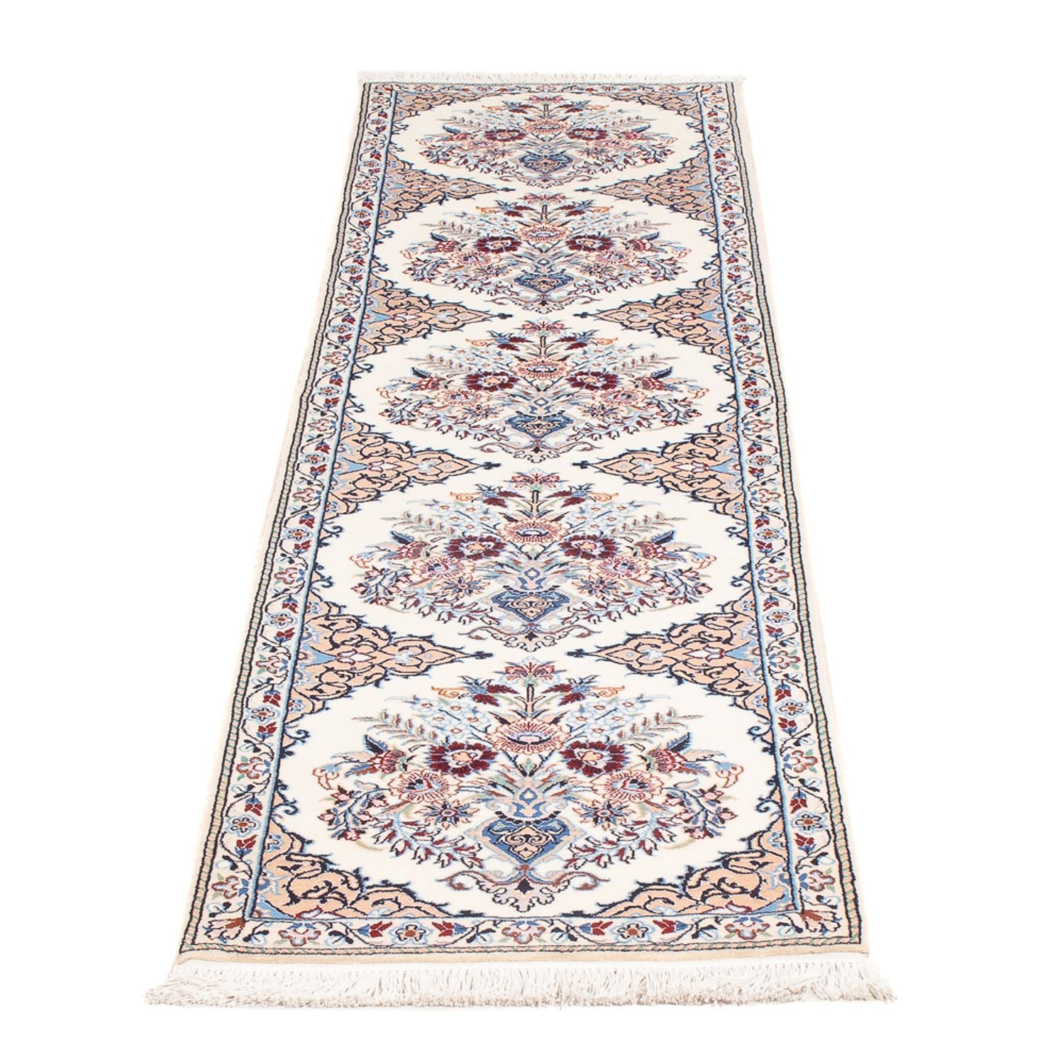Løber Persisk tæppe - Nain - Premium - 204 x 50 cm - creme