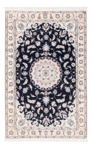 Persisk tæppe - Nain - Premium - 141 x 93 cm - mørkeblå