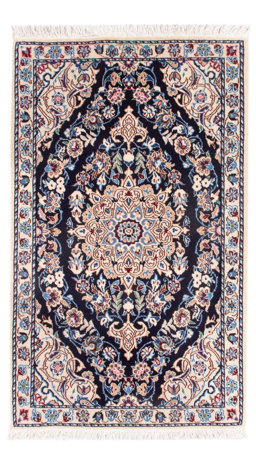 Persisk tæppe - Nain - Premium - 83 x 48 cm - mørkeblå