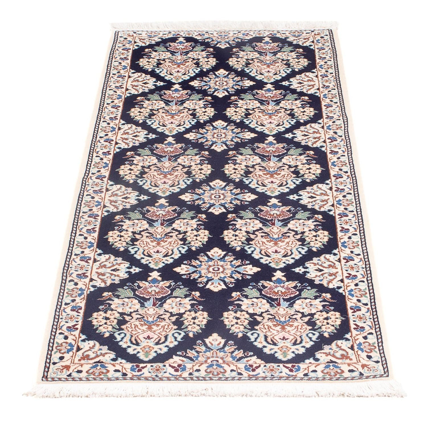 Løber Persisk tæppe - Nain - Premium - 145 x 53 cm - mørkeblå