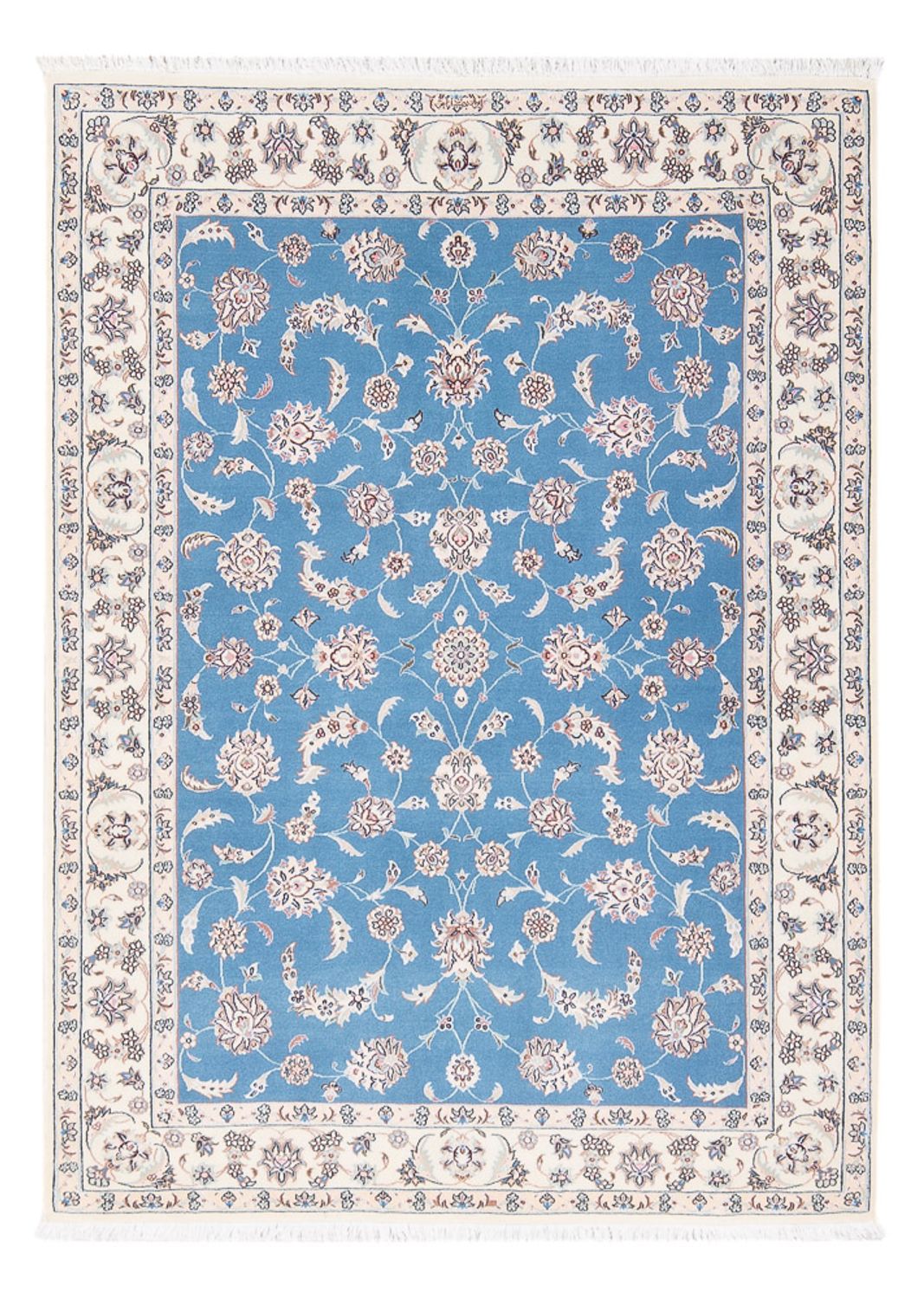 Persisk tæppe - Nain - Premium - 155 x 110 cm - blå