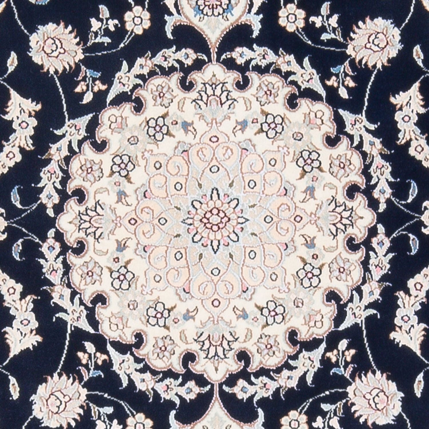 Persisk tæppe - Nain - Premium - 160 x 110 cm - mørkeblå