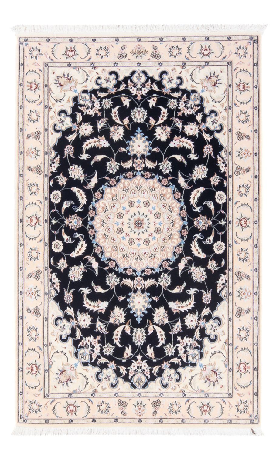 Persisk tæppe - Nain - Premium - 144 x 90 cm - mørkeblå