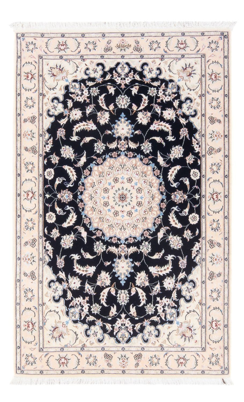 Persisk tæppe - Nain - Premium - 144 x 90 cm - mørkeblå