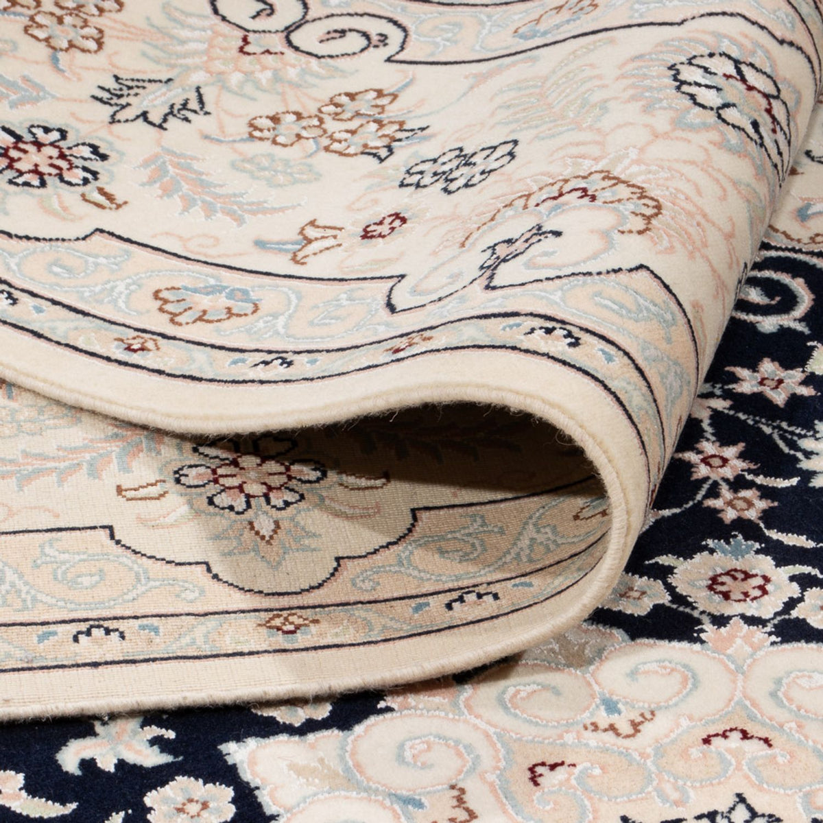 Persisk tæppe - Nain - 263 x 245 cm - mørkeblå