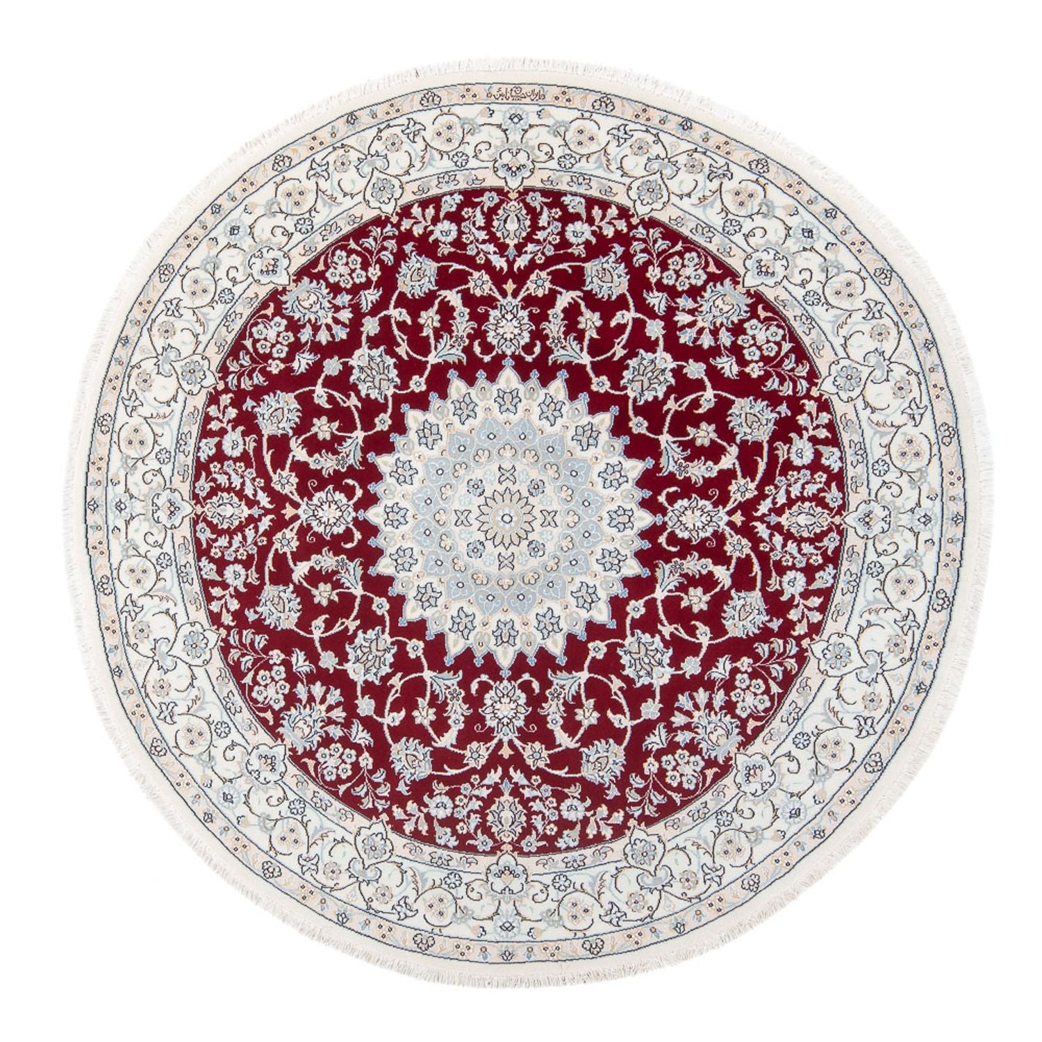 Persisk tæppe - Nain - Premium rundt  - 150 x 150 cm - rød