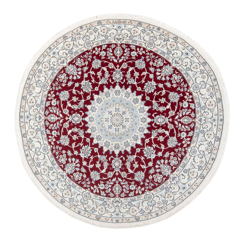 Persisk tæppe - Nain - Premium rundt  - 150 x 150 cm - rød