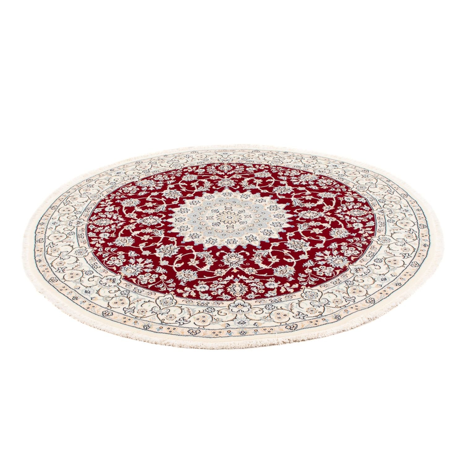 Persisk tæppe - Nain - Premium rundt  - 150 x 150 cm - rød