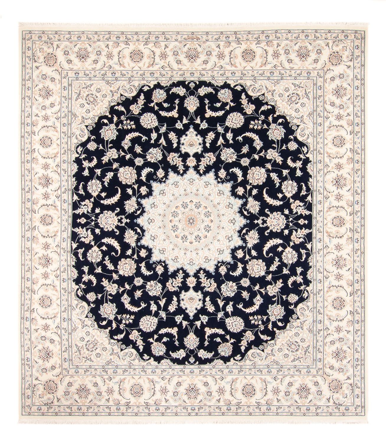 Persisk tæppe - Nain - 261 x 223 cm - mørkeblå