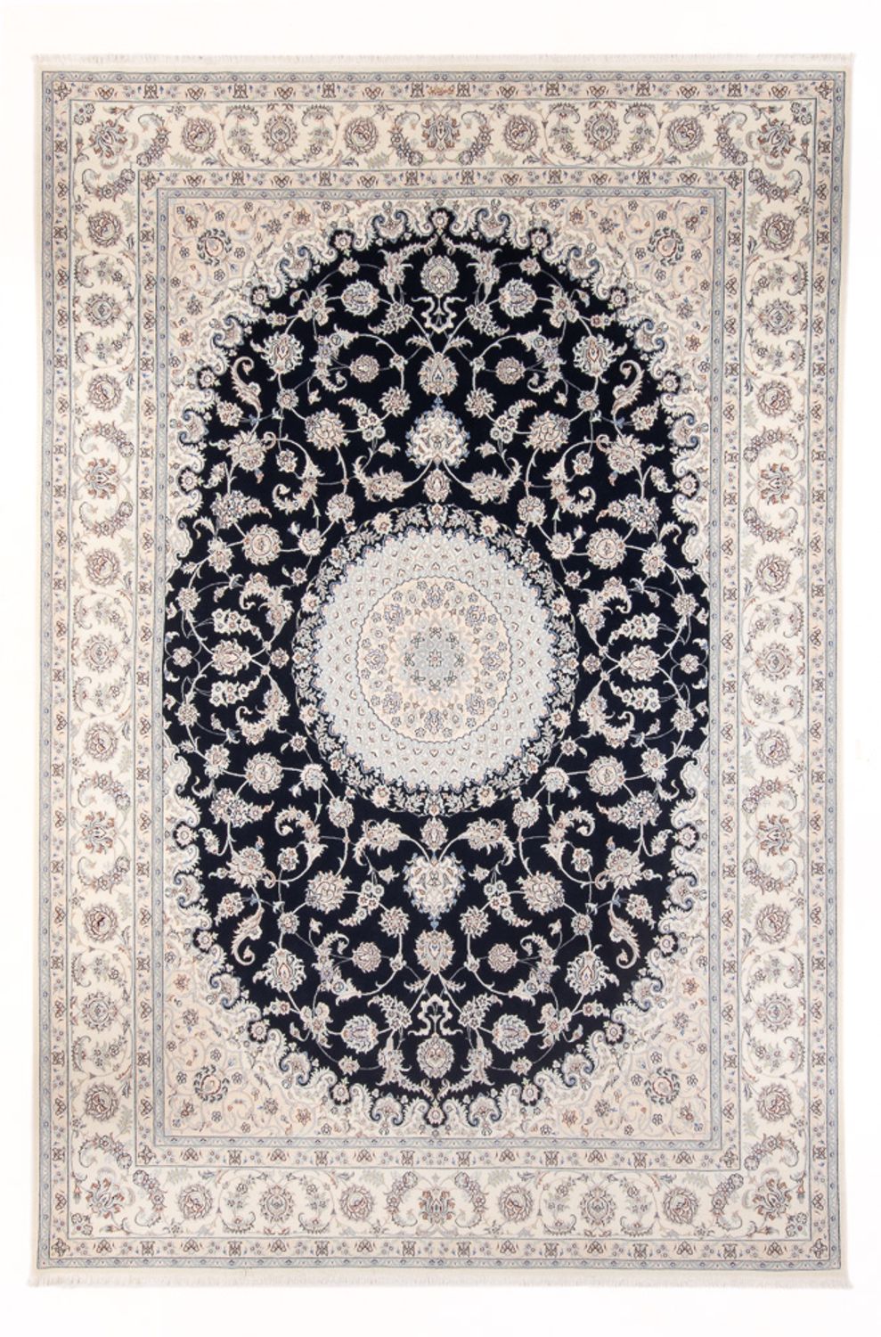 Persisk tæppe - Nain - 355 x 248 cm - mørkeblå