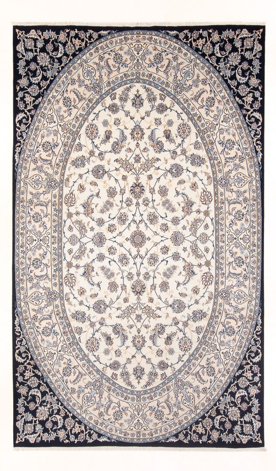 Persisk tæppe - Nain - 315 x 198 cm - creme