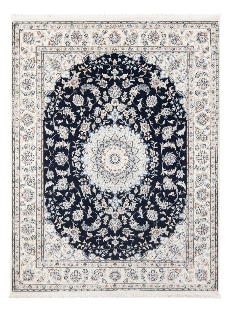 Persisk tæppe - Nain - Premium - 196 x 150 cm - mørkeblå