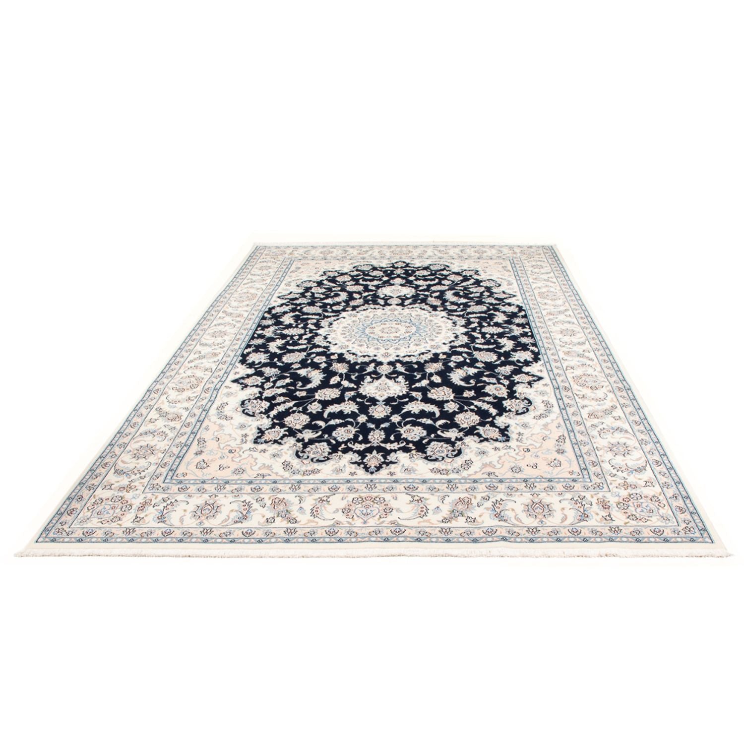 Persisk tæppe - Nain - Premium - 303 x 200 cm - mørkeblå