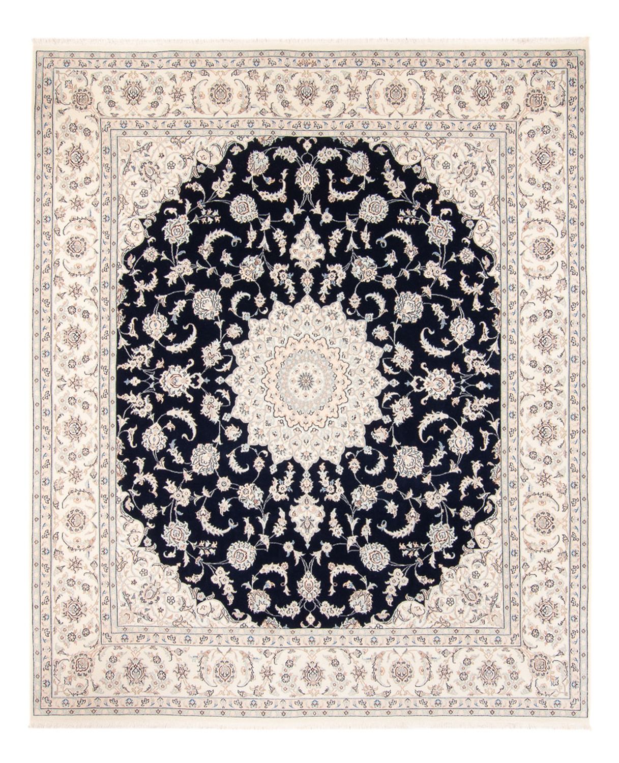 Persisk tæppe - Nain - 280 x 227 cm - mørkeblå