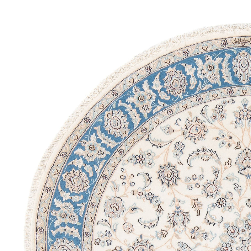 Persisk tæppe - Nain - Premium rundt  - 150 x 150 cm - creme