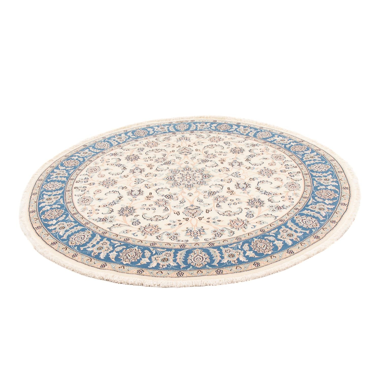 Persisk tæppe - Nain - Premium rundt  - 150 x 150 cm - creme