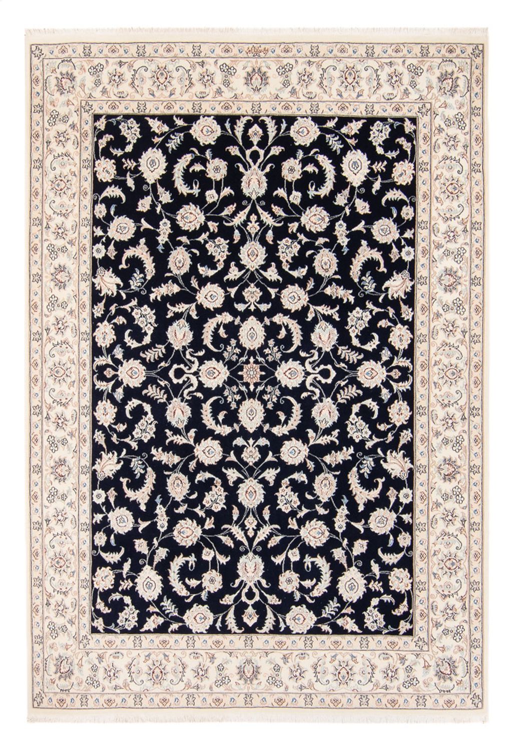Persisk tæppe - Nain - 235 x 172 cm - mørkeblå