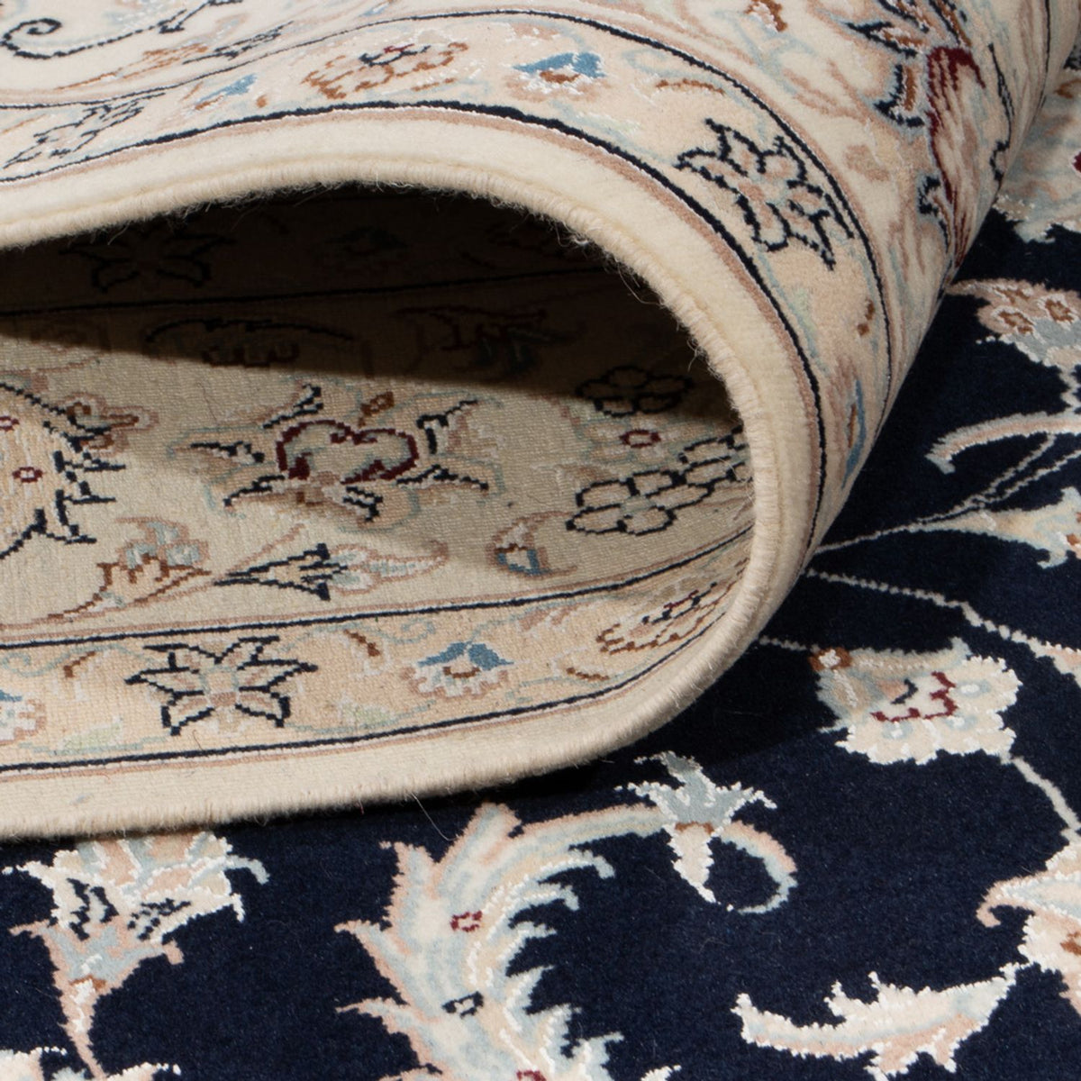 Persisk tæppe - Nain - 235 x 172 cm - mørkeblå