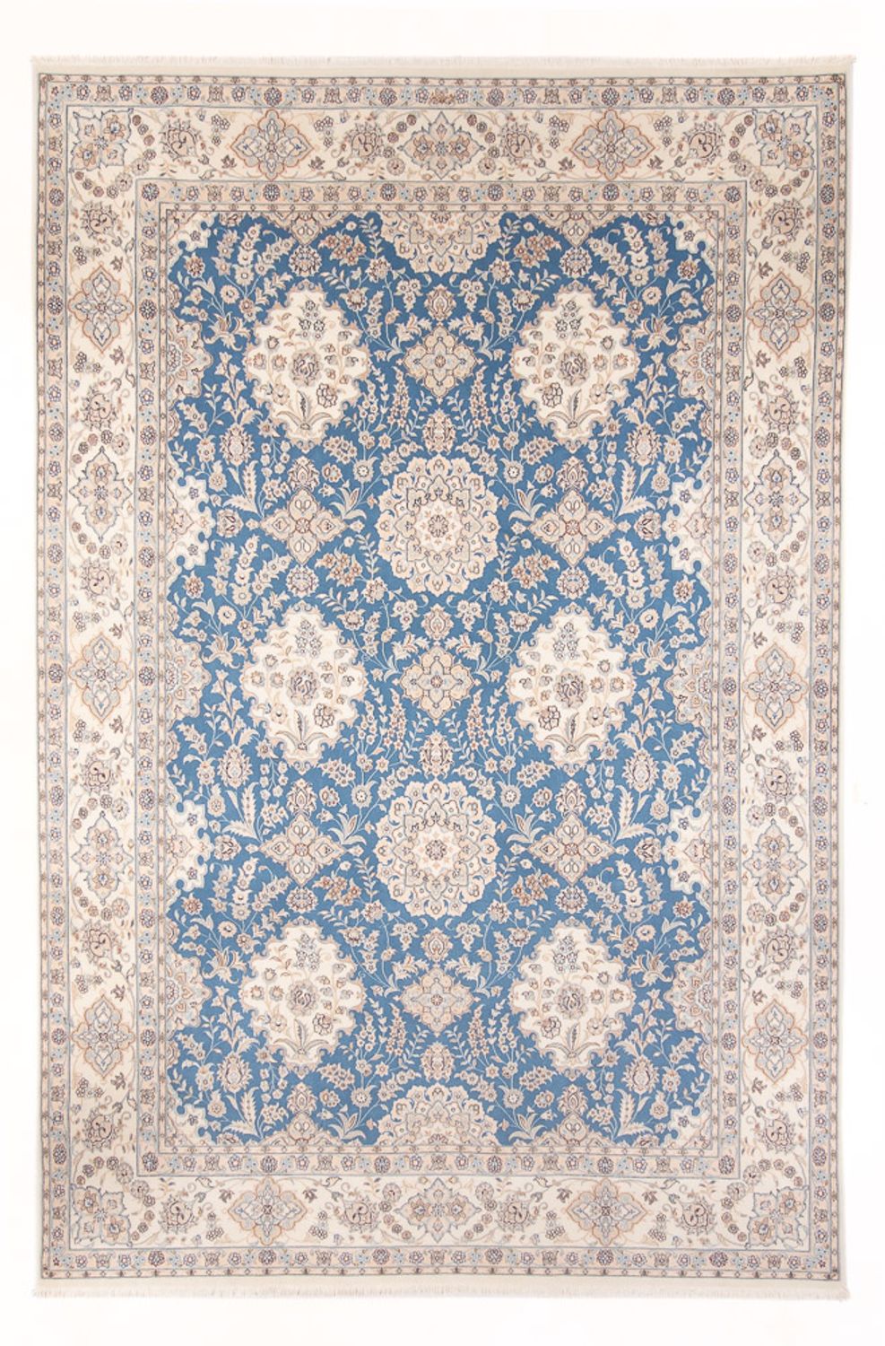 Persisk tæppe - Nain - Premium - 348 x 245 cm - lyseblå