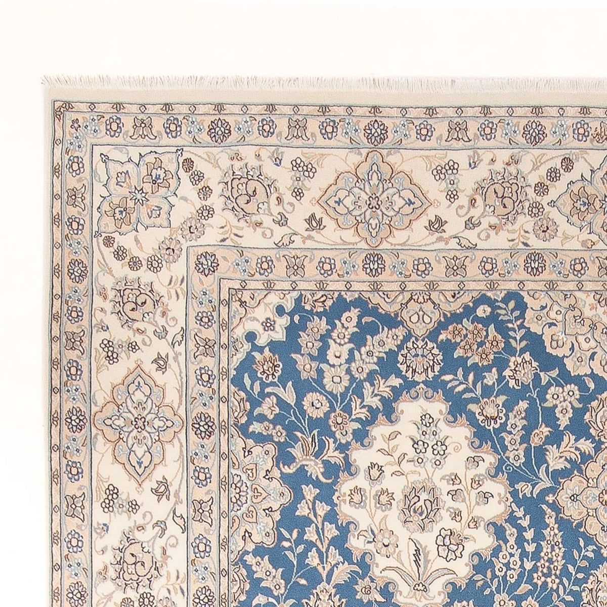 Persisk tæppe - Nain - Premium - 348 x 245 cm - lyseblå