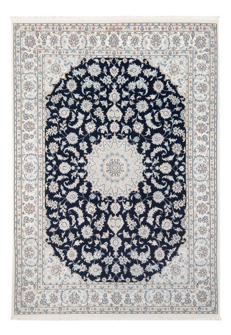 Persisk tæppe - Nain - Premium - 207 x 146 cm - mørkeblå