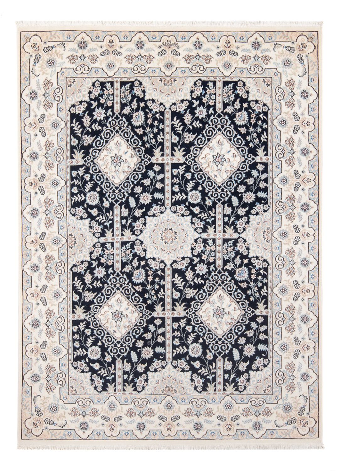 Persisk tæppe - Nain - Premium - 205 x 153 cm - mørkeblå