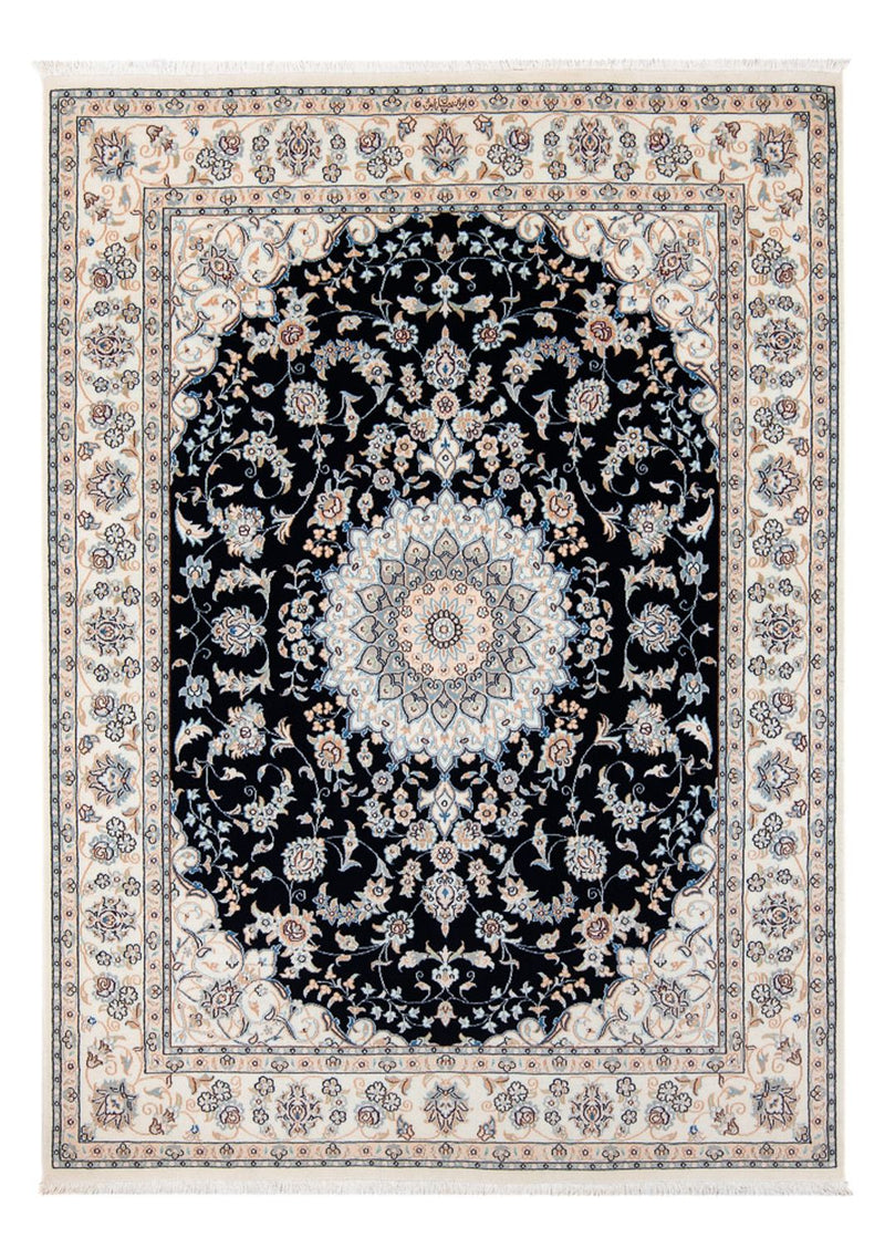 Persisk tæppe - Nain - Premium - 204 x 149 cm - mørkeblå