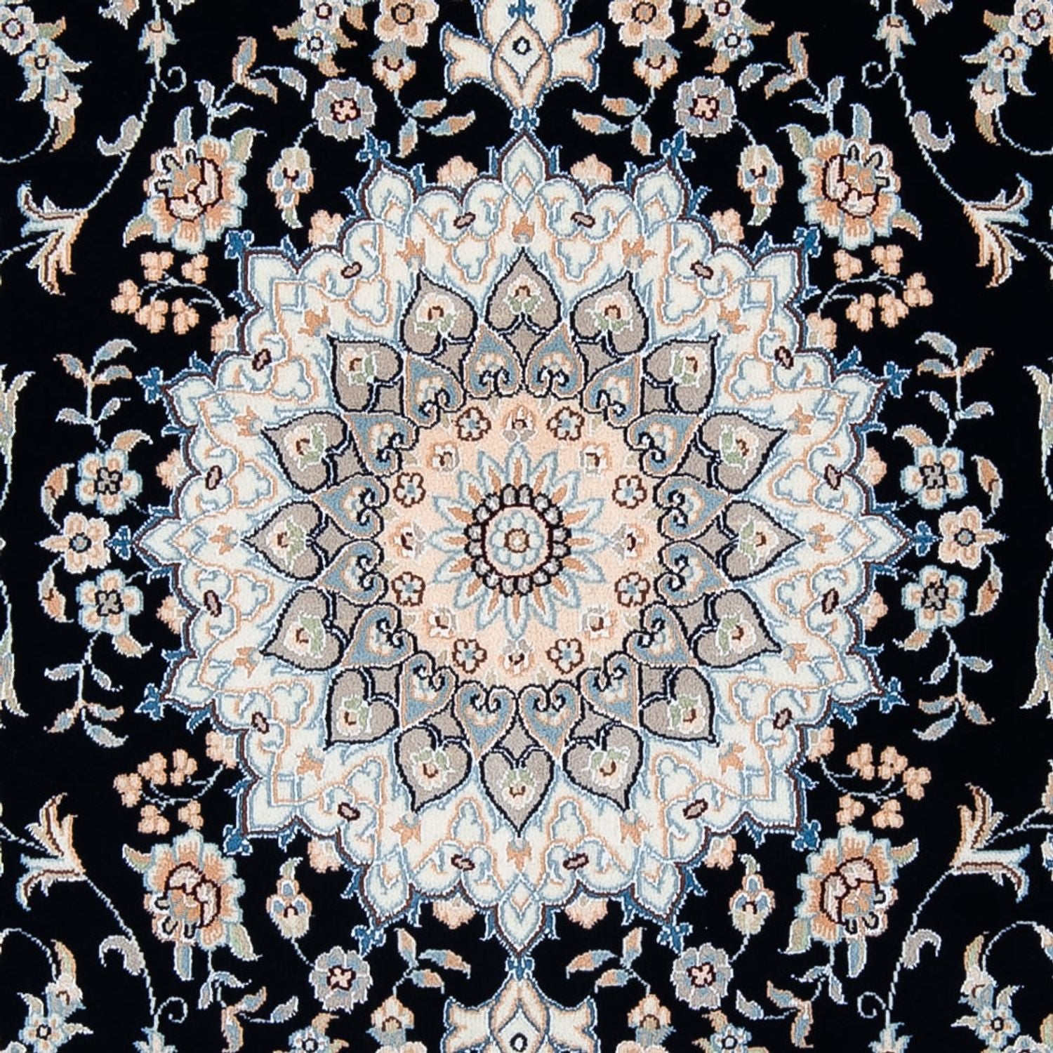 Persisk tæppe - Nain - Premium - 204 x 149 cm - mørkeblå