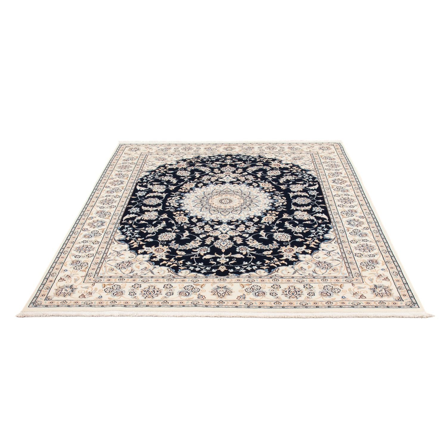 Persisk tæppe - Nain - Premium - 204 x 149 cm - mørkeblå