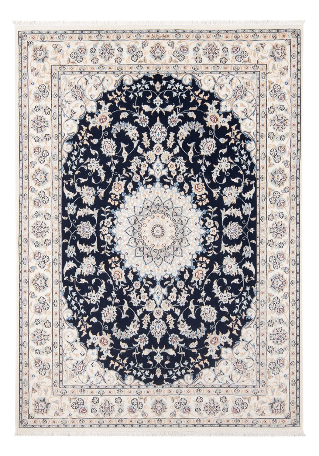 Persisk tæppe - Nain - Premium - 203 x 149 cm - mørkeblå