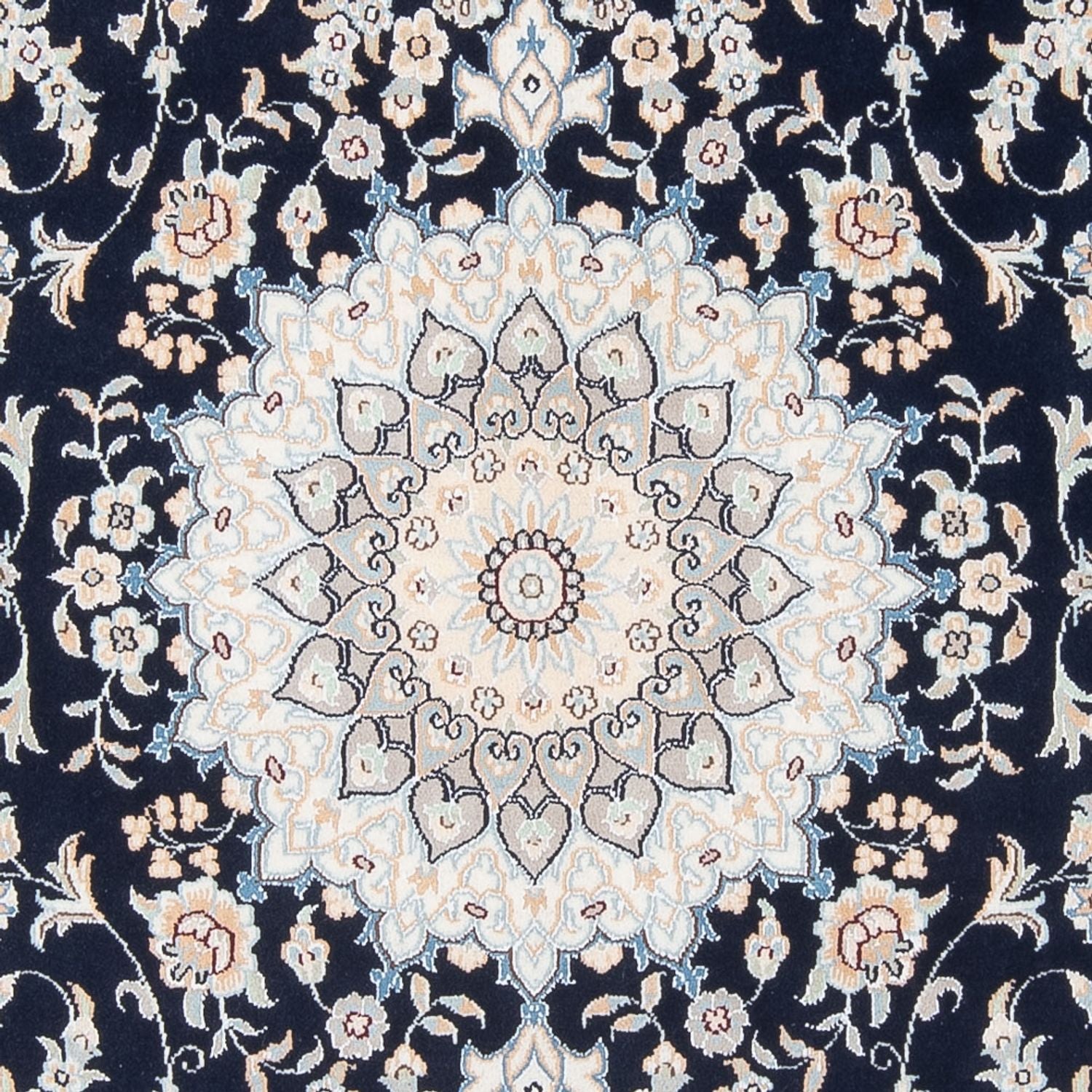 Persisk tæppe - Nain - Premium - 203 x 149 cm - mørkeblå