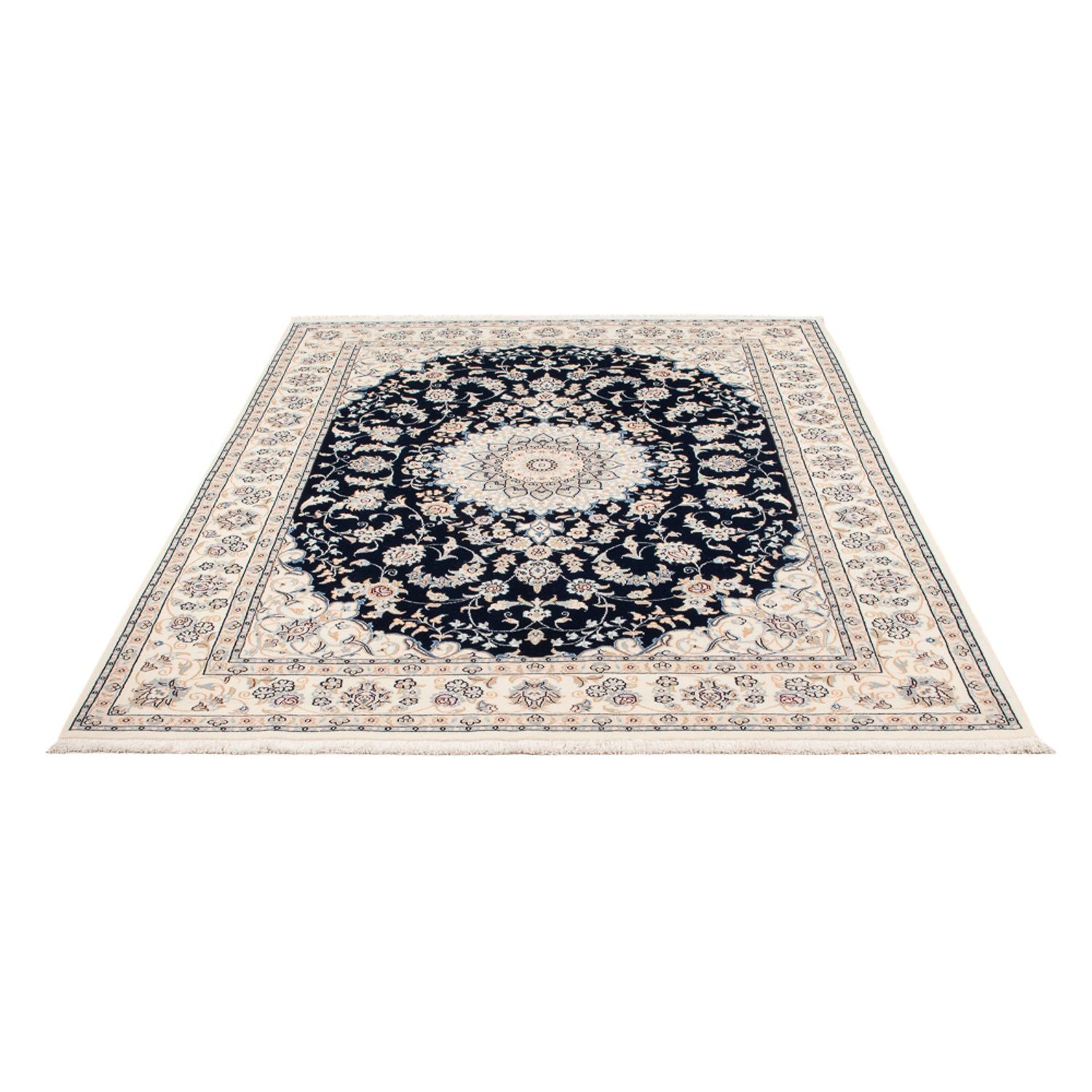 Persisk tæppe - Nain - Premium - 203 x 149 cm - mørkeblå