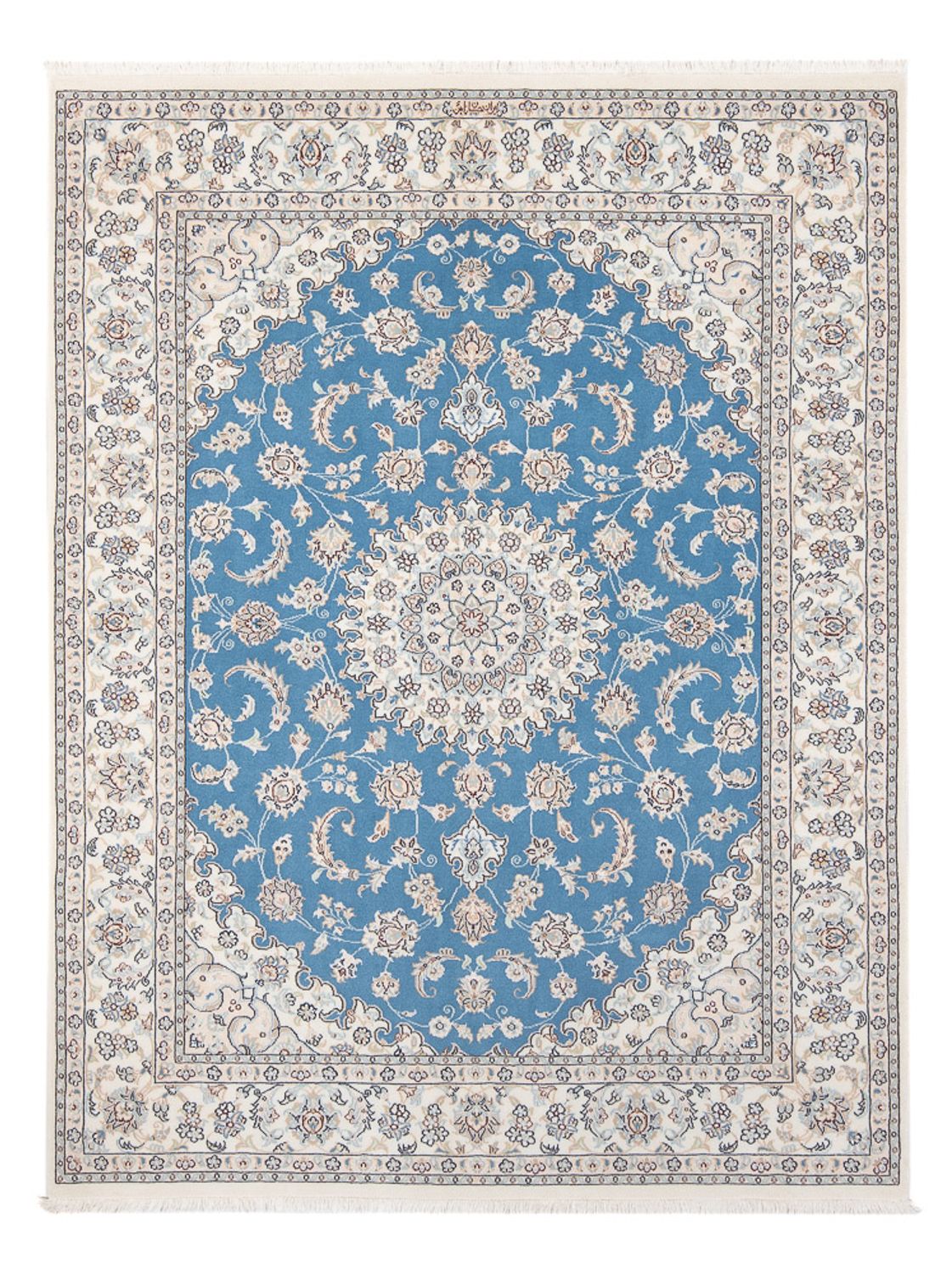 Persisk tæppe - Nain - Premium - 206 x 147 cm - blå