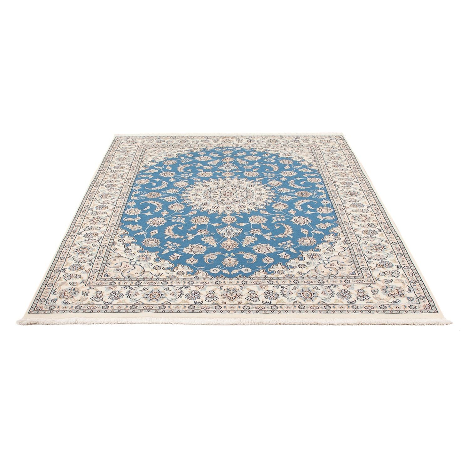 Persisk tæppe - Nain - Premium - 206 x 147 cm - blå