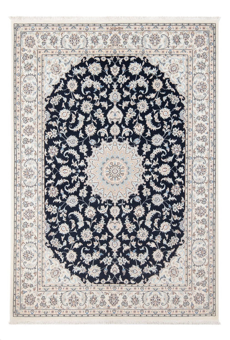 Persisk tæppe - Nain - Premium - 203 x 147 cm - mørkeblå