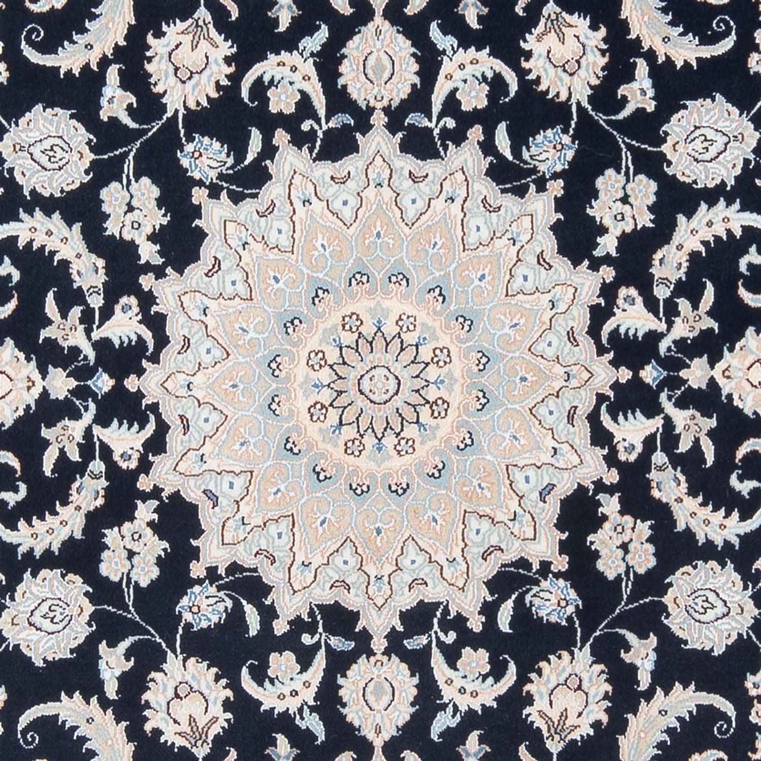 Persisk tæppe - Nain - Premium - 203 x 147 cm - mørkeblå