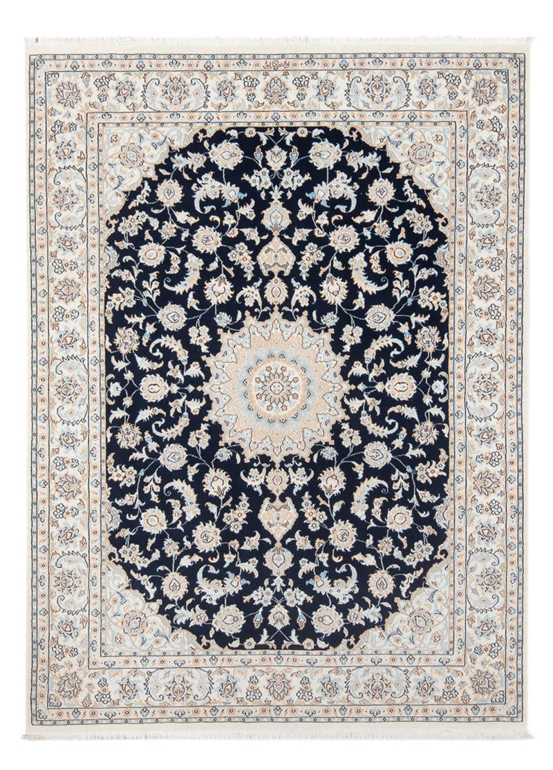 Persisk tæppe - Nain - Premium - 205 x 148 cm - mørkeblå