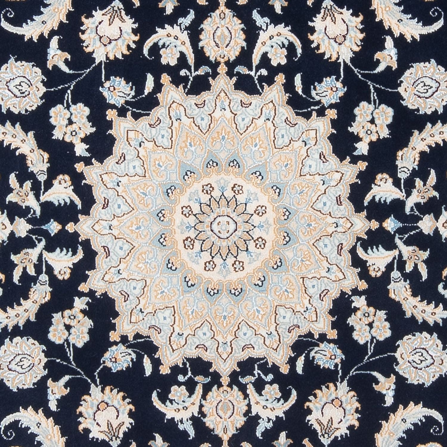 Persisk tæppe - Nain - Premium - 205 x 148 cm - mørkeblå