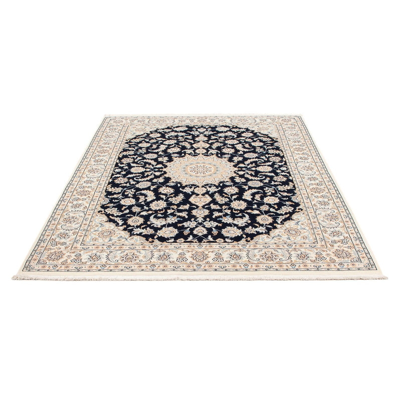 Persisk tæppe - Nain - Premium - 205 x 148 cm - mørkeblå