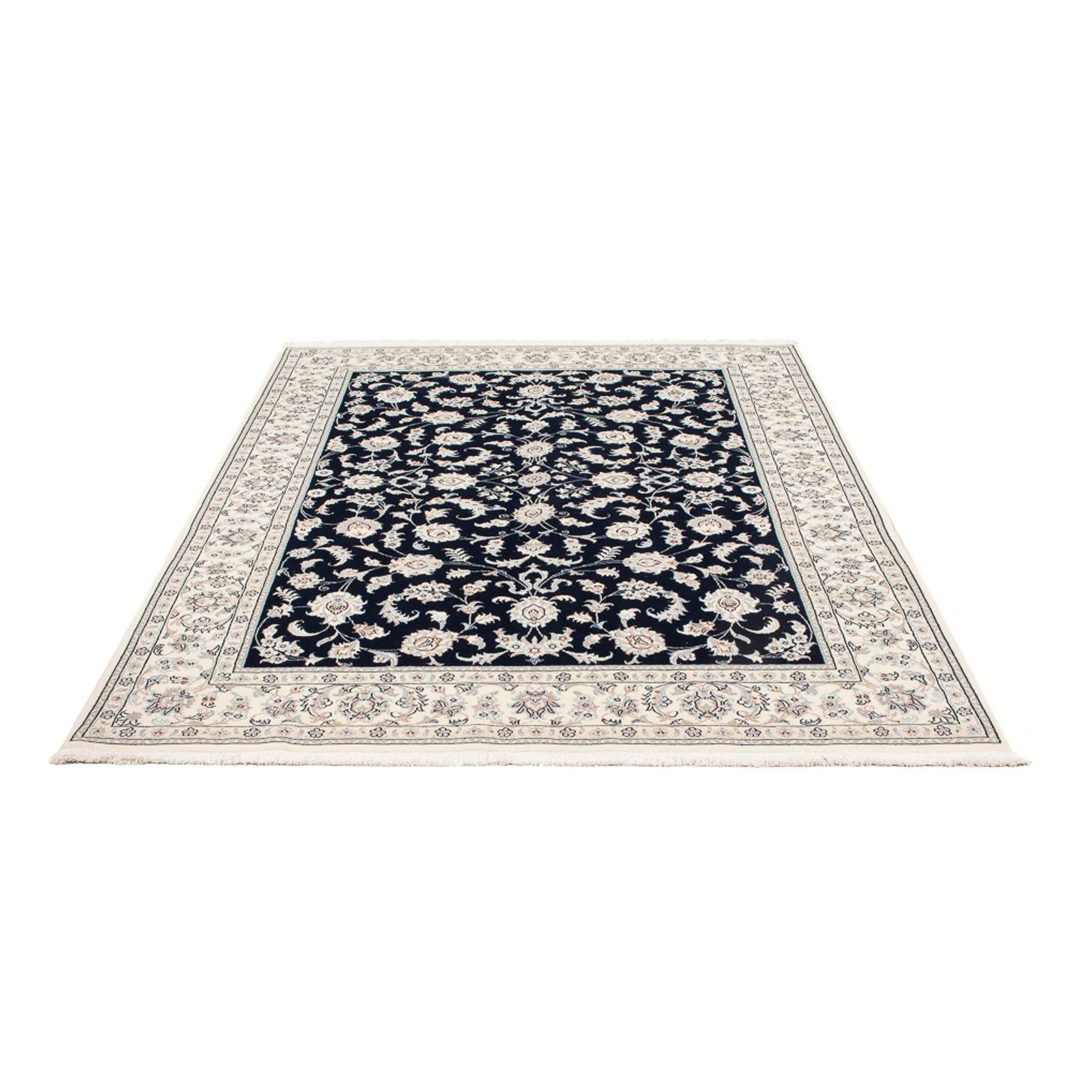 Persisk tæppe - Nain - Premium - 200 x 147 cm - mørkeblå