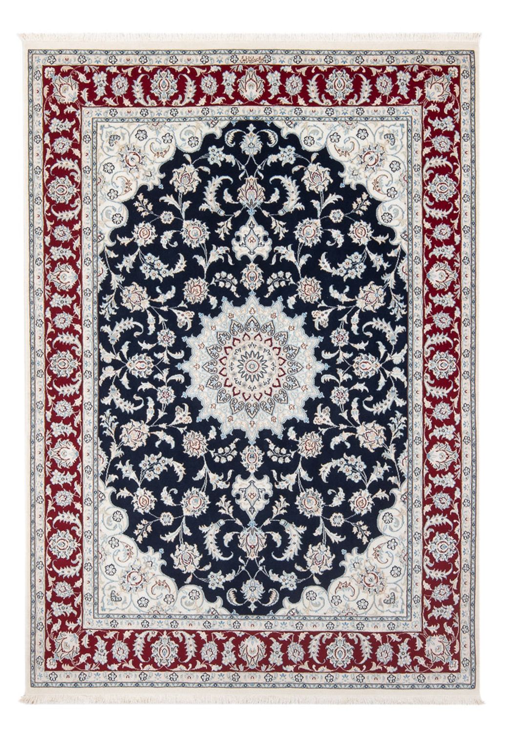 Persisk tæppe - Nain - Premium - 207 x 149 cm - mørkeblå