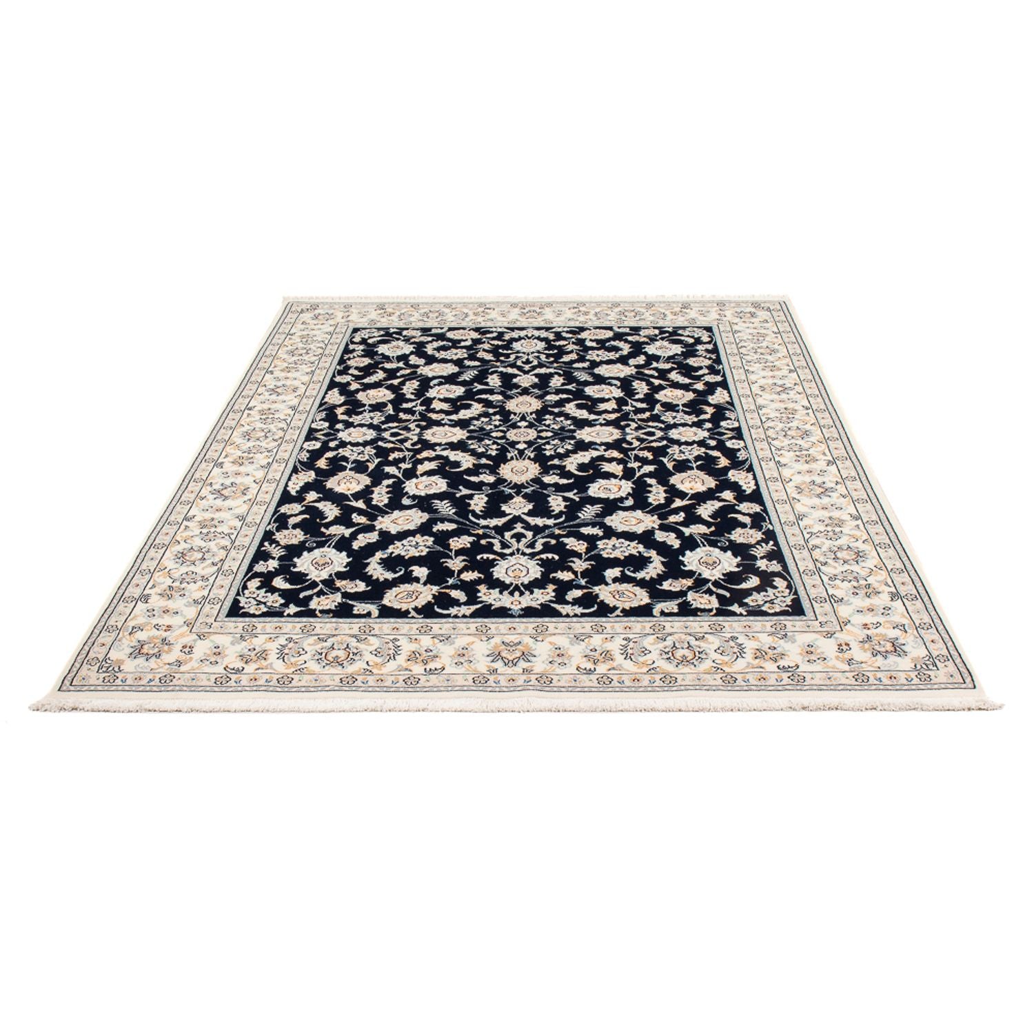 Persisk tæppe - Nain - Premium - 205 x 148 cm - mørkeblå